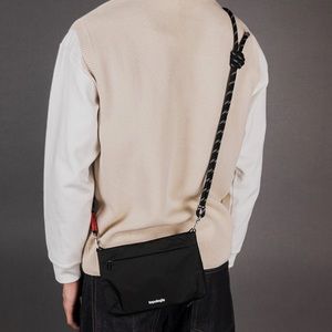 Topologie black Musette bag with black and red rope 8 mm strap